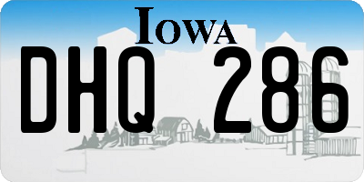 IA license plate DHQ286