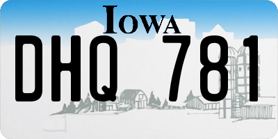 IA license plate DHQ781