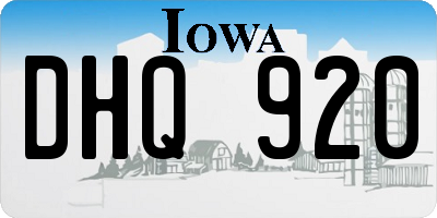 IA license plate DHQ920