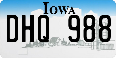 IA license plate DHQ988