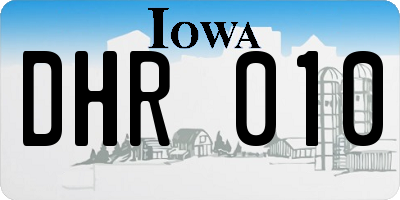 IA license plate DHR010