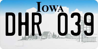 IA license plate DHR039