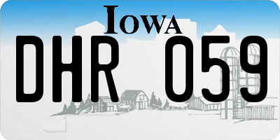 IA license plate DHR059