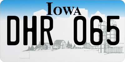 IA license plate DHR065