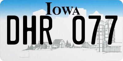 IA license plate DHR077