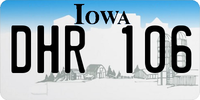 IA license plate DHR106