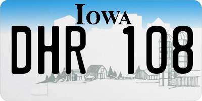 IA license plate DHR108