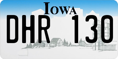 IA license plate DHR130