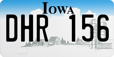 IA license plate DHR156