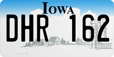 IA license plate DHR162