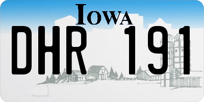 IA license plate DHR191