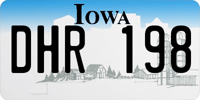 IA license plate DHR198