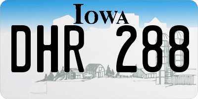 IA license plate DHR288