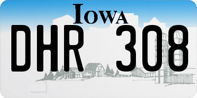 IA license plate DHR308