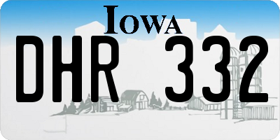 IA license plate DHR332