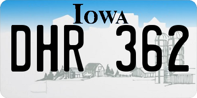 IA license plate DHR362