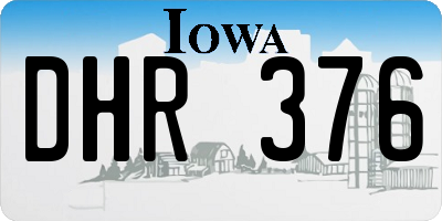 IA license plate DHR376