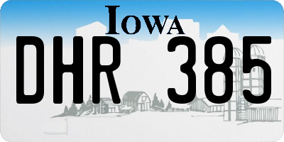 IA license plate DHR385