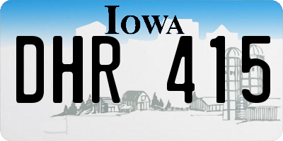 IA license plate DHR415