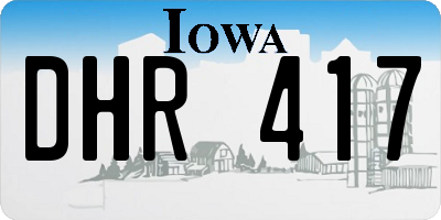 IA license plate DHR417