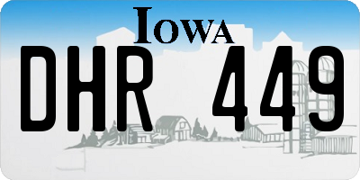 IA license plate DHR449