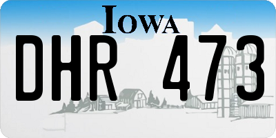 IA license plate DHR473