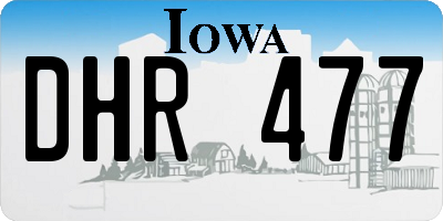 IA license plate DHR477