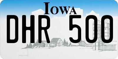 IA license plate DHR500