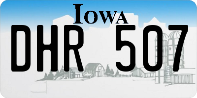 IA license plate DHR507