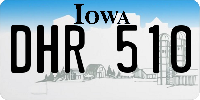 IA license plate DHR510