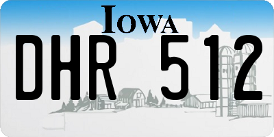 IA license plate DHR512