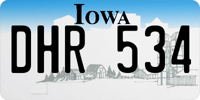 IA license plate DHR534