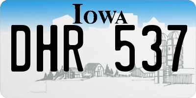 IA license plate DHR537