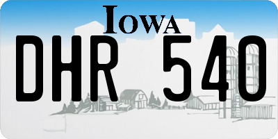 IA license plate DHR540