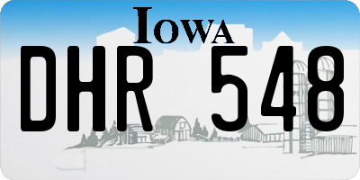 IA license plate DHR548