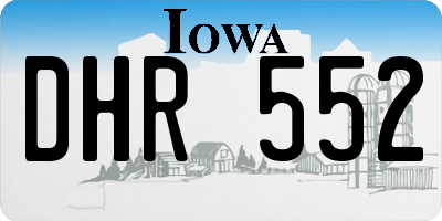 IA license plate DHR552