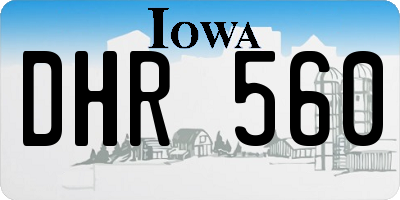 IA license plate DHR560