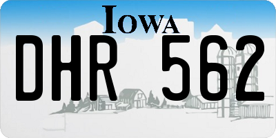 IA license plate DHR562