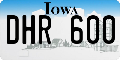 IA license plate DHR600