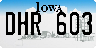 IA license plate DHR603