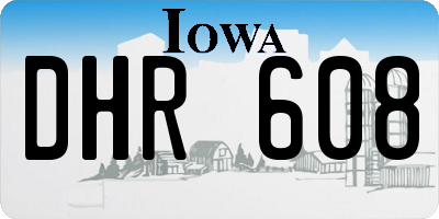 IA license plate DHR608