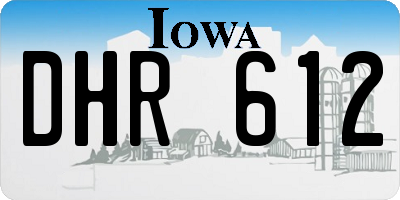 IA license plate DHR612