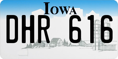 IA license plate DHR616