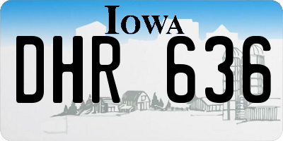 IA license plate DHR636