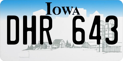 IA license plate DHR643