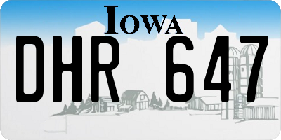 IA license plate DHR647