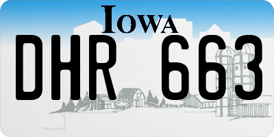 IA license plate DHR663