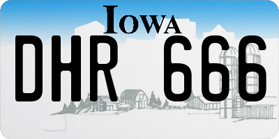 IA license plate DHR666