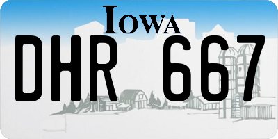 IA license plate DHR667