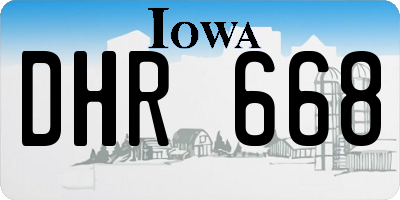 IA license plate DHR668